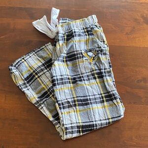 NHL Black and Yellow Plaid women’s flannel PJ pants